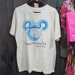 Disney TREASURE the SEA Cruise Tee Size XL White Blue Vacation